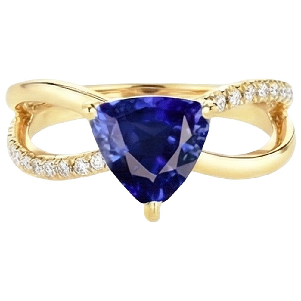 naturel trillion diamant 2.50carats bague détail rapproché