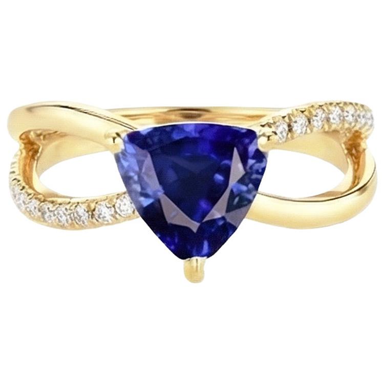 naturel trillion diamant 2.50carats bague détail rapproché