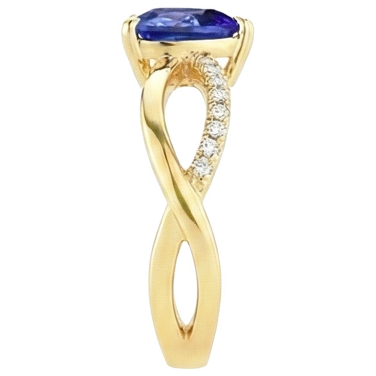 naturel trillion diamant 2.50carats bague vue de dessus