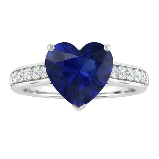 Bague en diamant de saphir de Ceylan. bijoux de pierres précieuses à tige conique de 4 carats