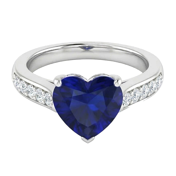 Bague en diamant de saphir de Ceylan. bijoux de pierres précieuses à tige conique de 4 carats