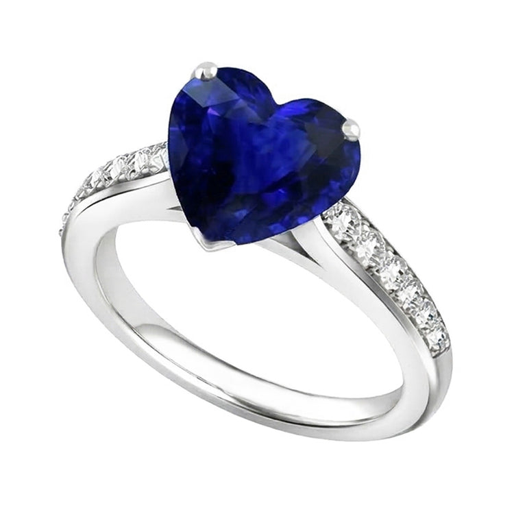 Bague en diamant de saphir de Ceylan. bijoux de pierres précieuses à tige conique de 4 carats