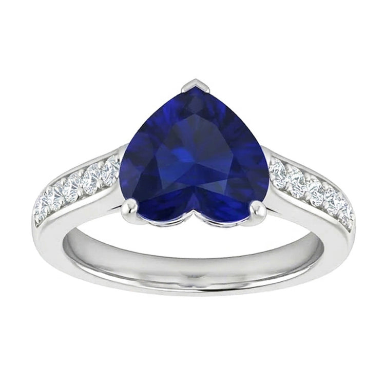 Bague en diamant de saphir de Ceylan. bijoux de pierres précieuses à tige conique de 4 carats