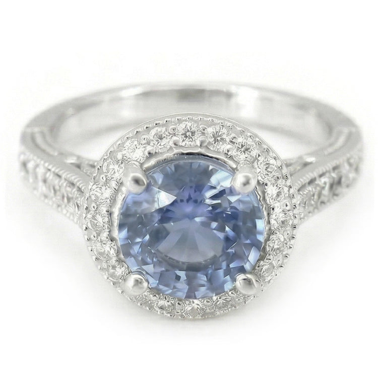 naturel round diamant 4.86carats bague vue de face