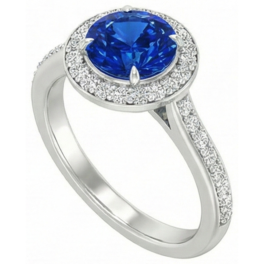 naturel round diamant 2.5carats bague vue de face