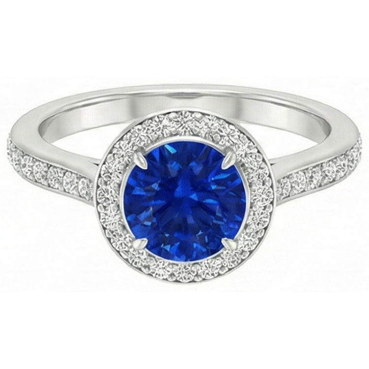 naturel round diamant 2.5carats bague vue de dessus