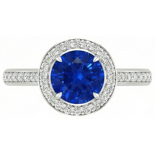 naturel round diamant 2.5carats bague angle de côté