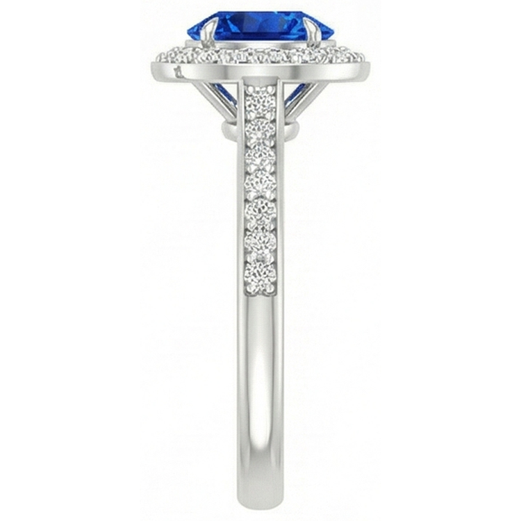 naturel round diamant 2.5carats bague vue de profil