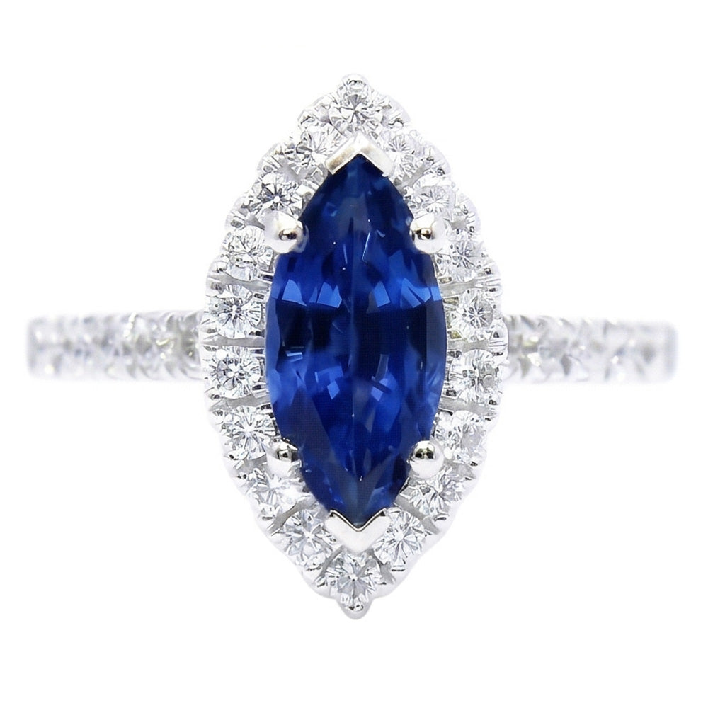 naturel marquise diamant 2.60carats bague angle de côté