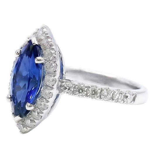 naturel marquise diamant 2.60carats bague détail rapproché