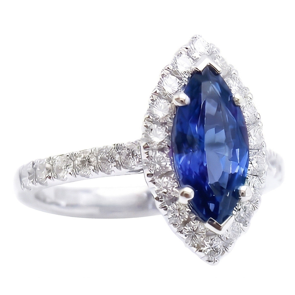 naturel marquise diamant 2.60carats bague vue de dessus