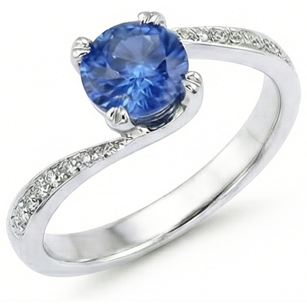 naturel round diamant 2.50carats bague sur blanc