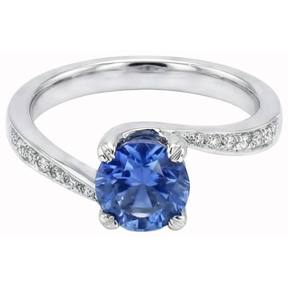 naturel round diamant 2.50carats bague vue de face