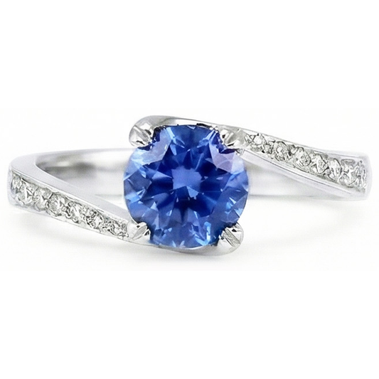 naturel round diamant 2.50carats bague angle de côté
