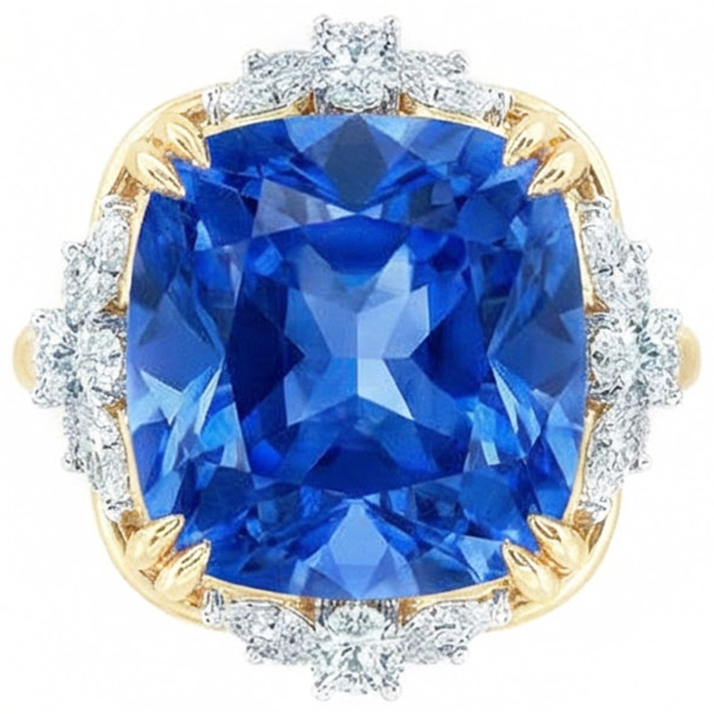 naturel marquise diamant 7.81carats bague angle de côté