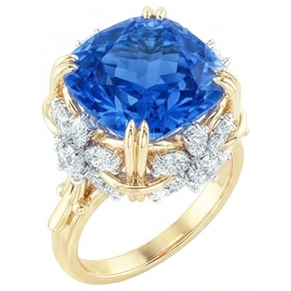 naturel marquise diamant 7.81carats bague vue de face