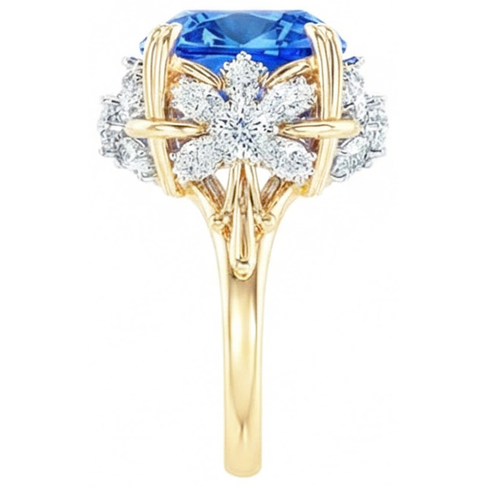 naturel marquise diamant 7.81carats bague vue de dessus