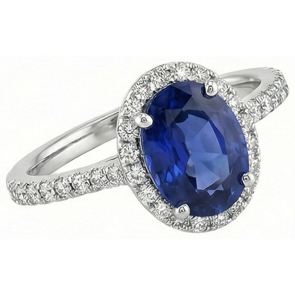 naturel oval diamant 3carats bague angle de côté