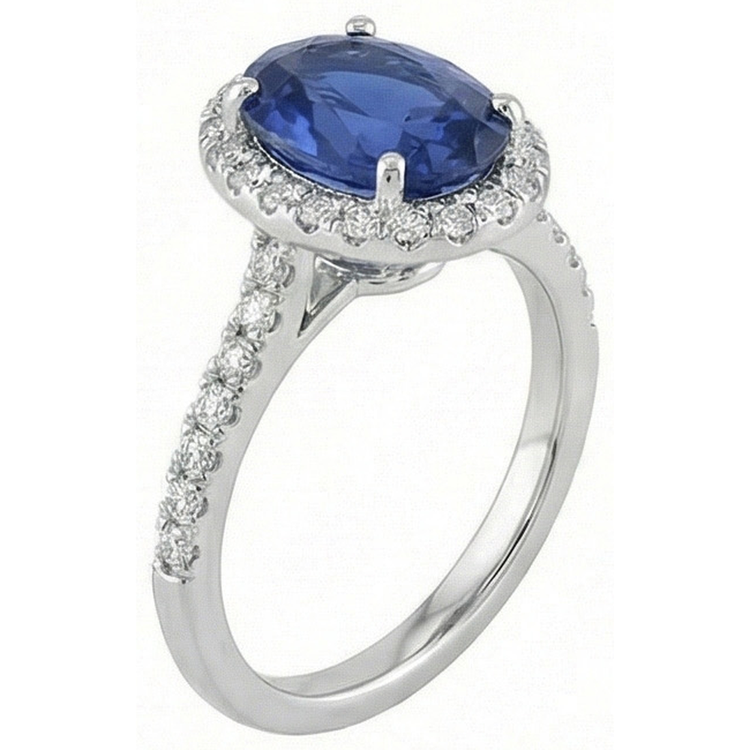 naturel oval diamant 3carats bague détail rapproché