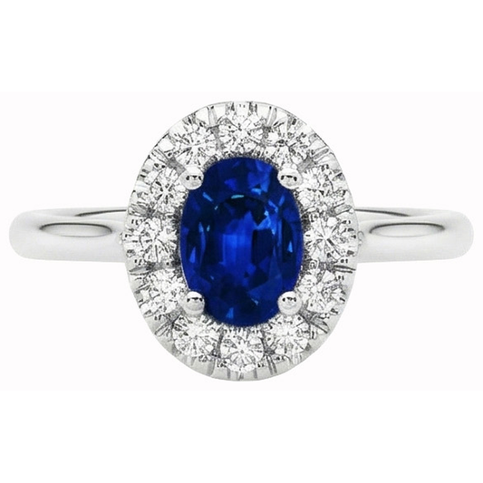 naturel oval diamant 1.85carats bague angle de côté