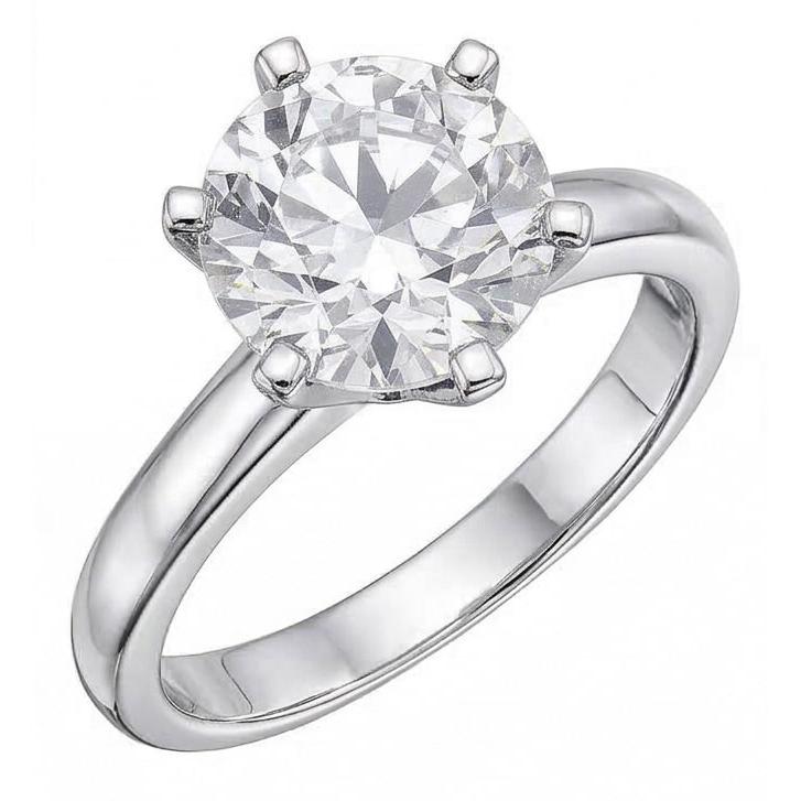 Bague en diamant solitaire rond 1 carat bijoux en or blanc