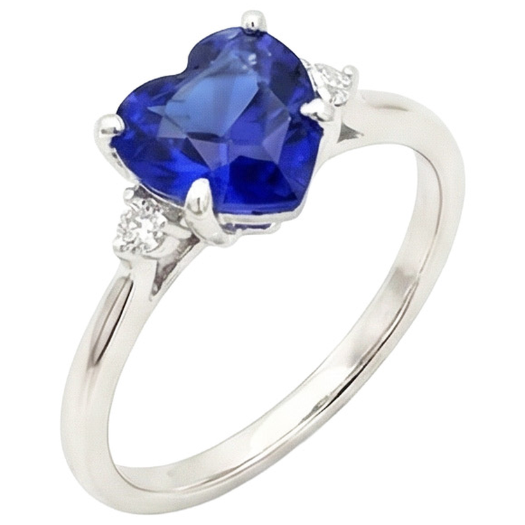 naturel heart diamant 2carats bague vue de face