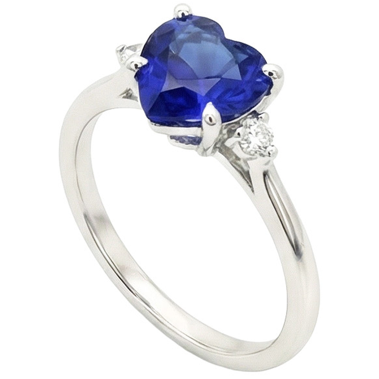 naturel heart diamant 2carats bague détail rapproché