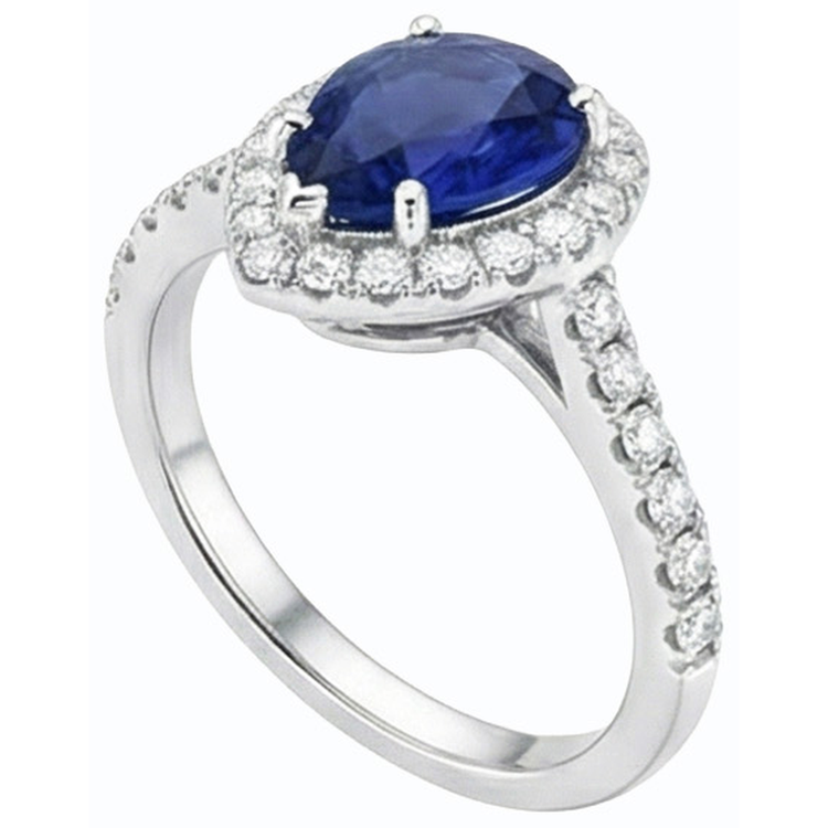 naturel pear diamant 3.50carats bague vue de dessus