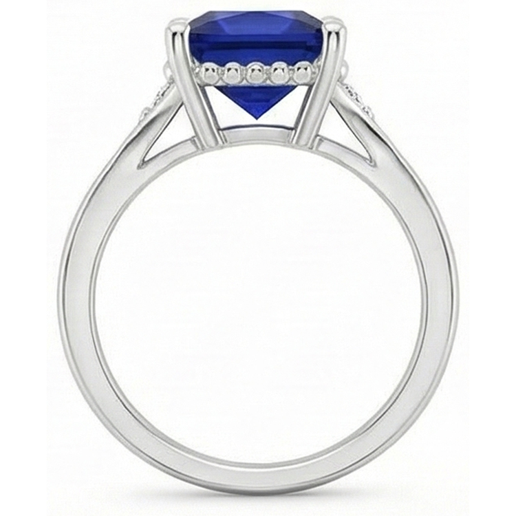 naturel diamant 5.25carats bague sur blanc