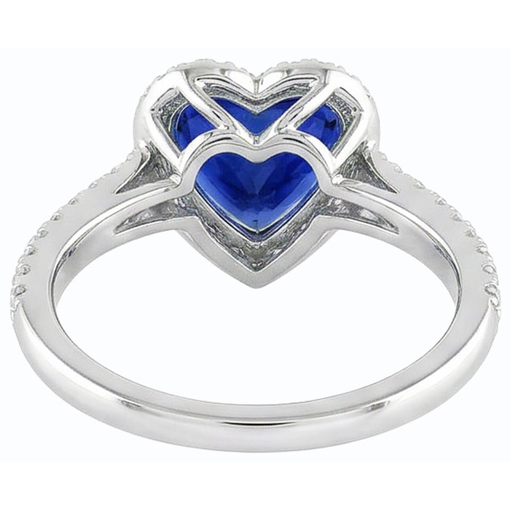 naturel heart saphir 3.50carats bague détail rapproché