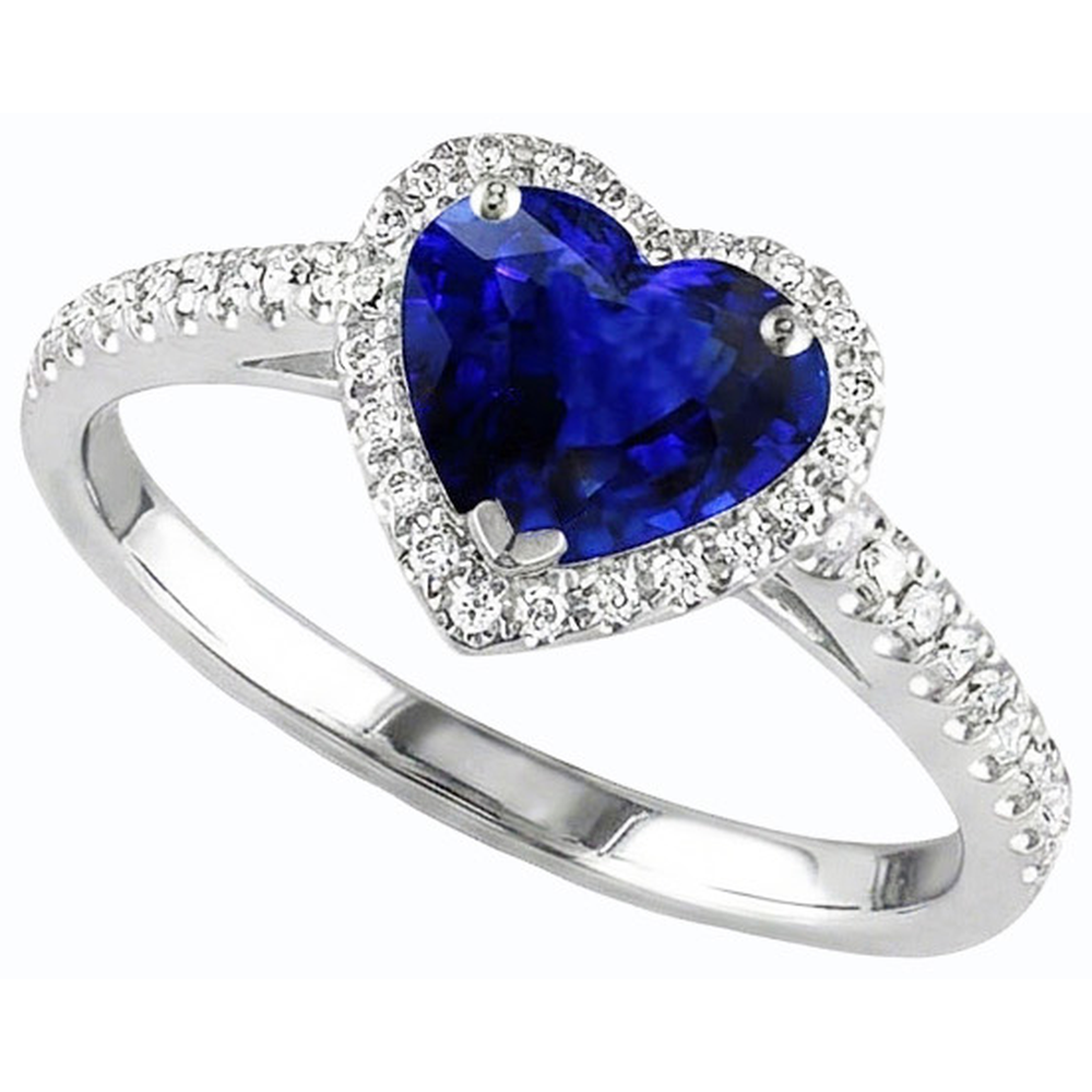 naturel heart saphir 3.50carats bague vue de dessus