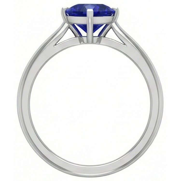Bague en or Solitaire Coeur Sri Lanka Saphir serti de griffes 2 carats