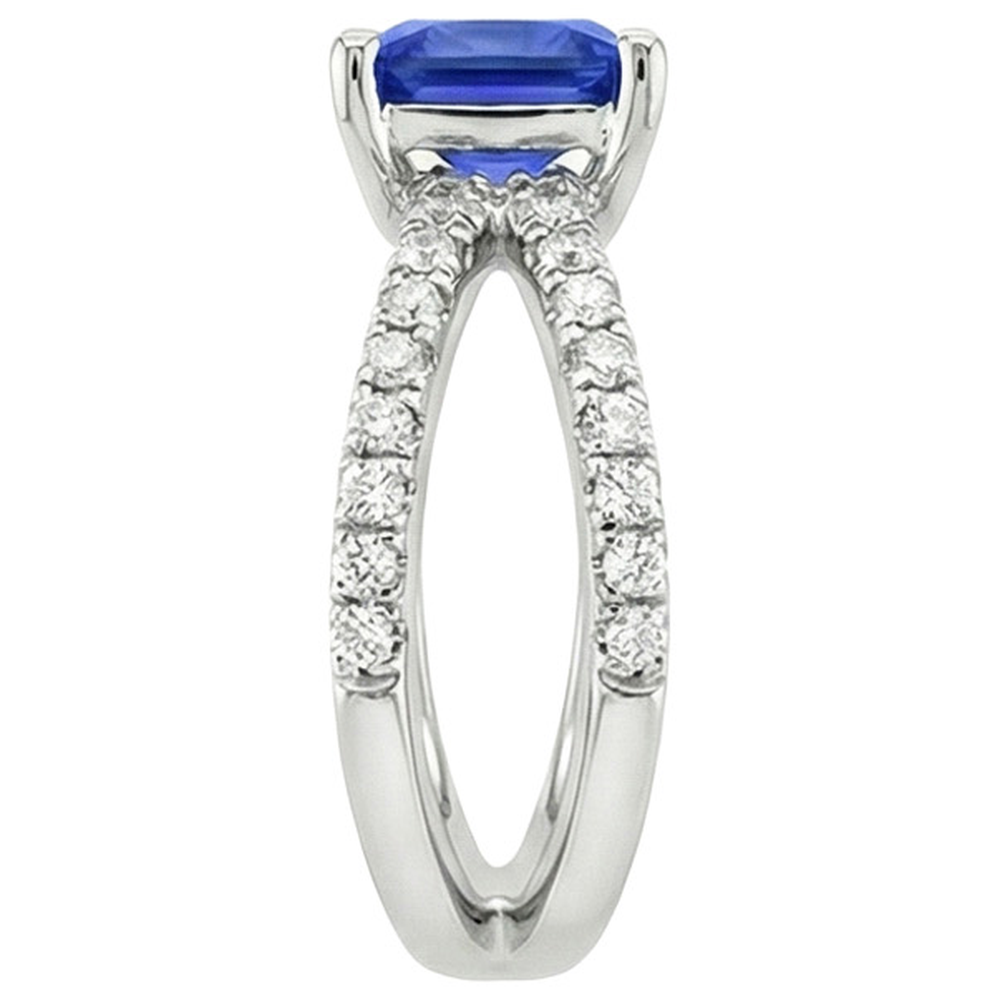 naturel round diamant 2.75carats bague vue de profil