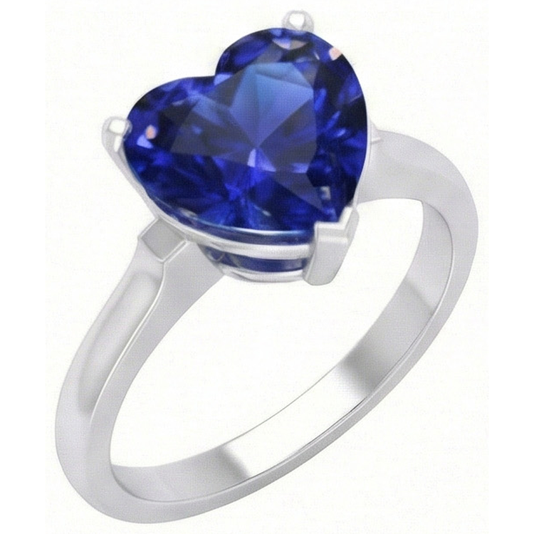 Bague en or avec saphir bleu solitaire sertie de griffes 2 carats bijoux pour femme