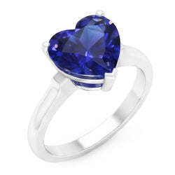 Bague en or avec saphir bleu solitaire sertie de griffes 2 carats bijoux pour femme