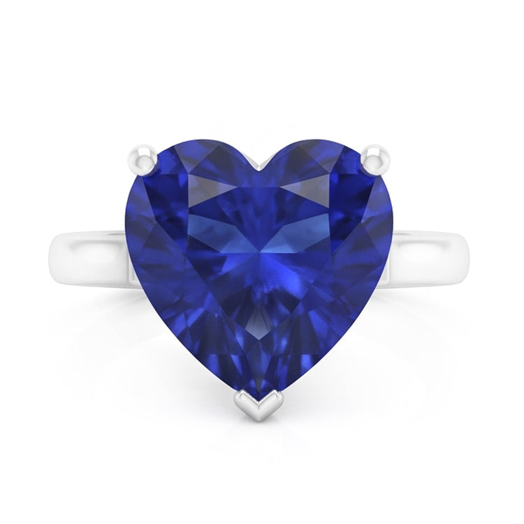 Bague en or avec saphir bleu solitaire sertie de griffes 2 carats bijoux pour femme