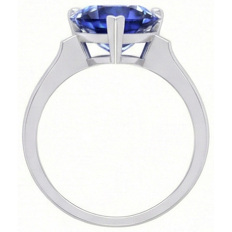 Bague en or avec saphir bleu solitaire sertie de griffes 2 carats bijoux pour femme