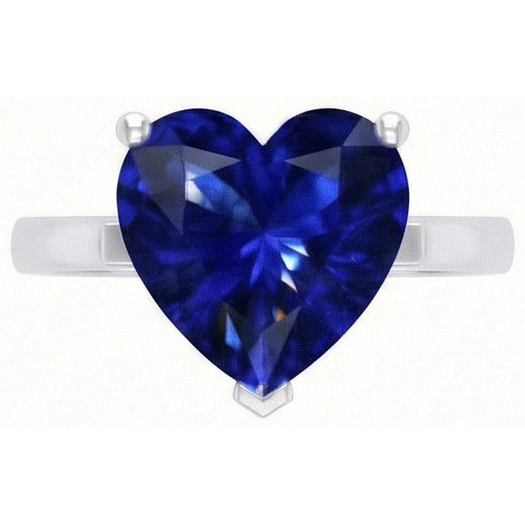 Bague en or avec saphir bleu solitaire sertie de griffes 2 carats bijoux pour femme