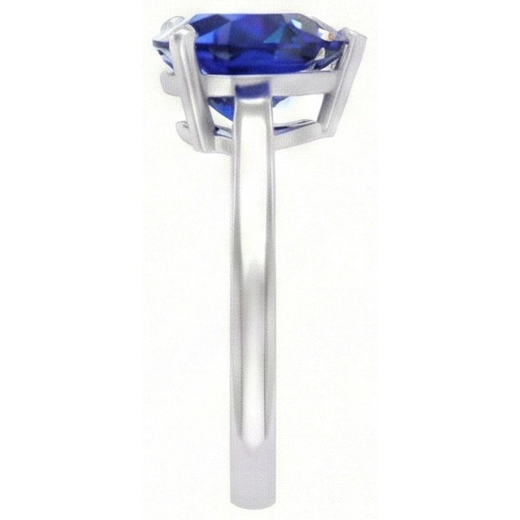 Bague en or avec saphir bleu solitaire sertie de griffes 2 carats bijoux pour femme