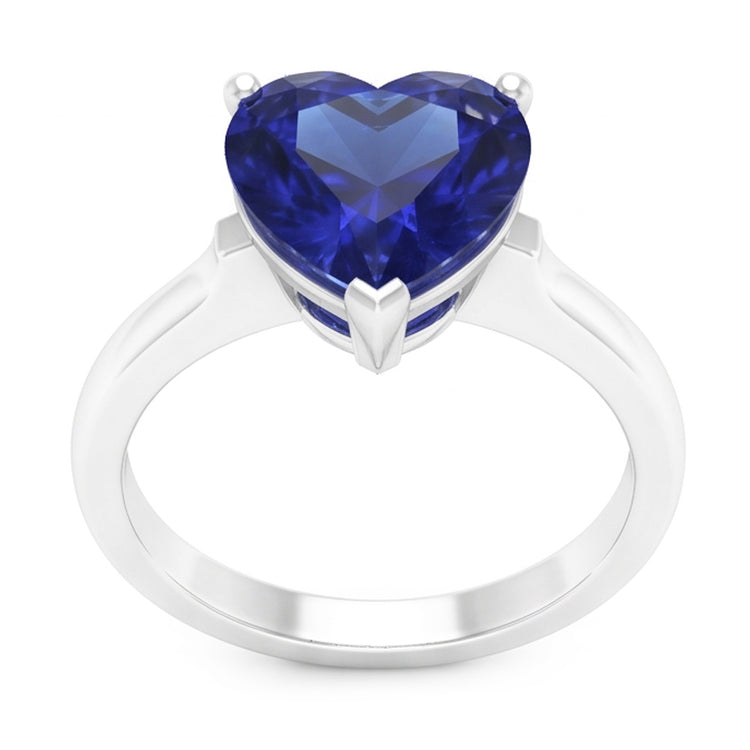 Bague en or avec saphir bleu solitaire sertie de griffes 2 carats bijoux pour femme