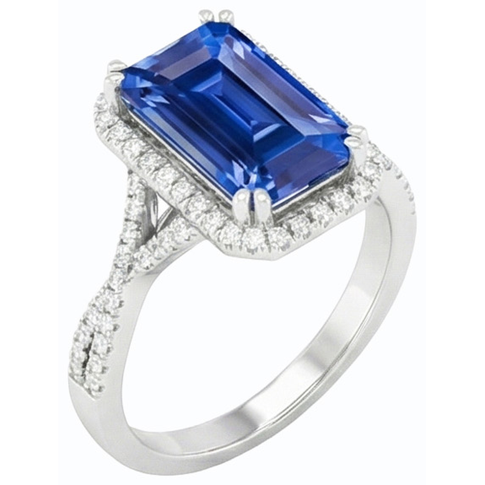 naturel émeraude 4carats bague vue de dessus