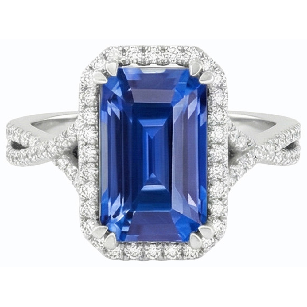 naturel émeraude 4carats bague vue de profil