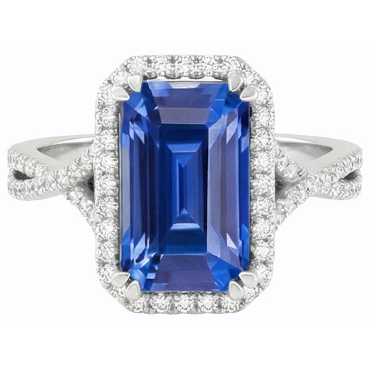 naturel émeraude 4carats bague vue de profil