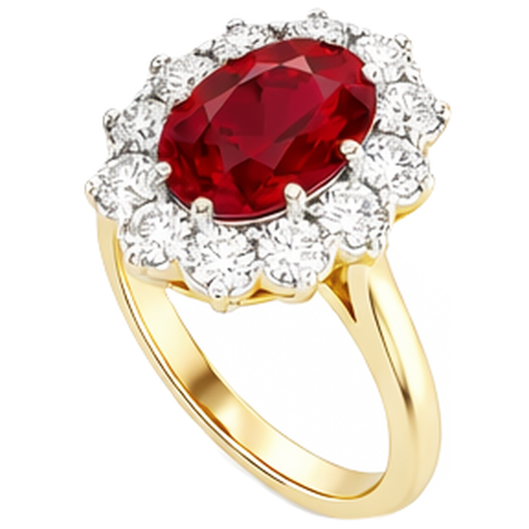 naturel oval rubis 4.75carats bague détail rapproché