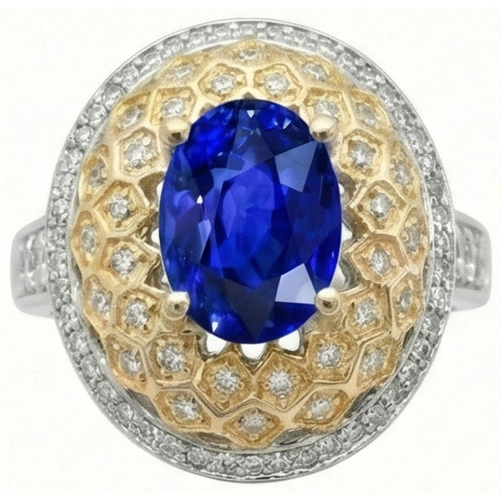 naturel round diamant 3.11carats bague angle de côté