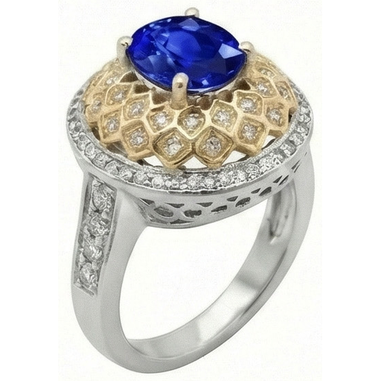 naturel round diamant 3.11carats bague vue de dessus