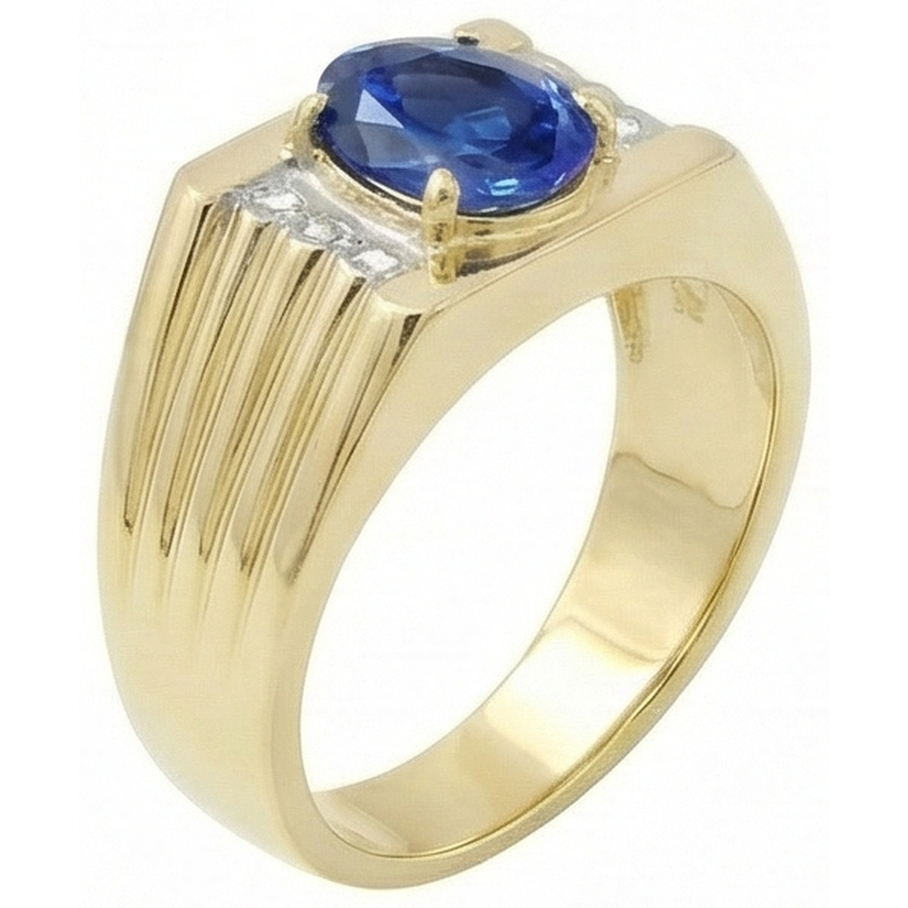 naturel round saphir 2.31carats bague vue de face