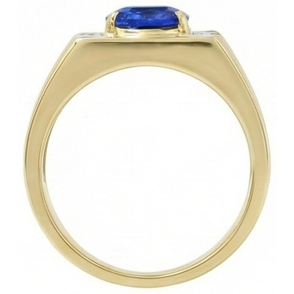 naturel round saphir 2.31carats bague vue de profil