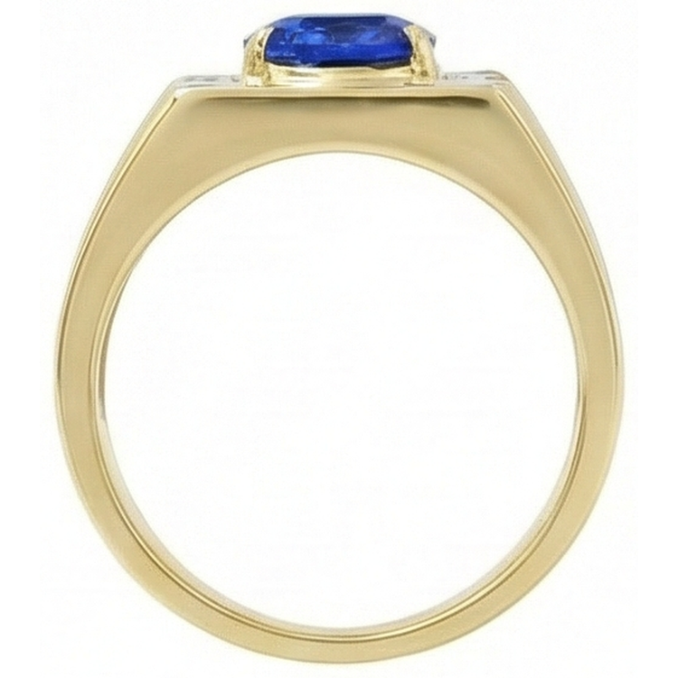 naturel round saphir 2.31carats bague vue de profil