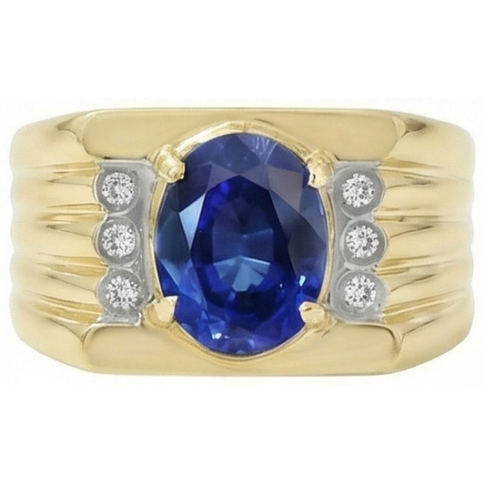 naturel round saphir 2.31carats bague angle de côté
